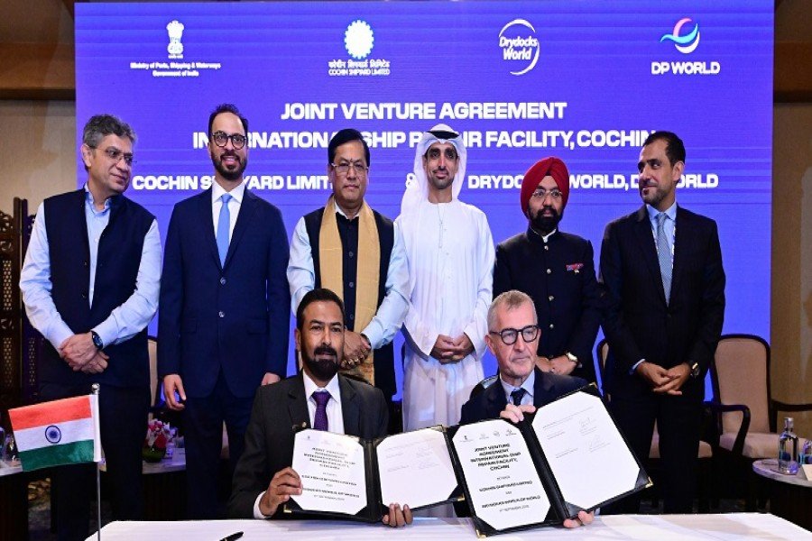 Cochin Shipyard and Drydocks World for a joint venture.