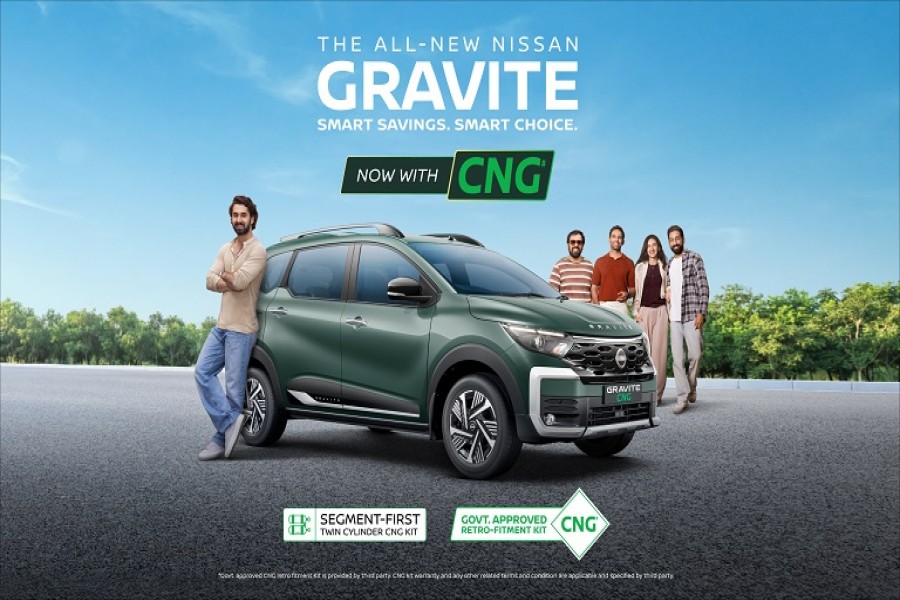 Nissan Gravite CNG launched with twin-cylinder retrofit kit.	