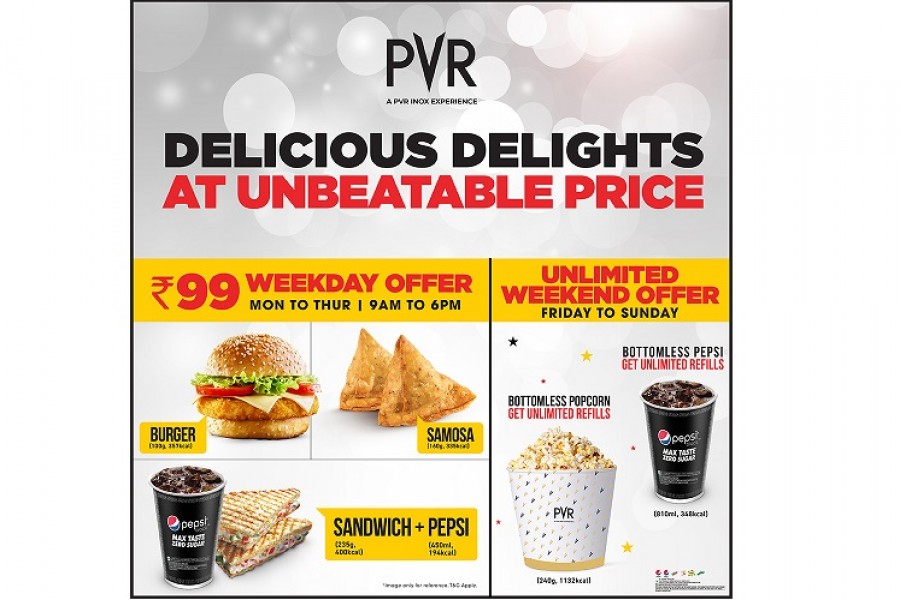 PVR Inox with special offer on food in Cinemas.