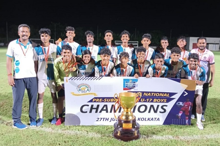 Don Bosco SS school wins National Pre-Subroto Football .