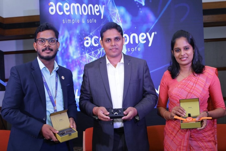 Acemoney with offline UPI payment and wearable ATM card services.