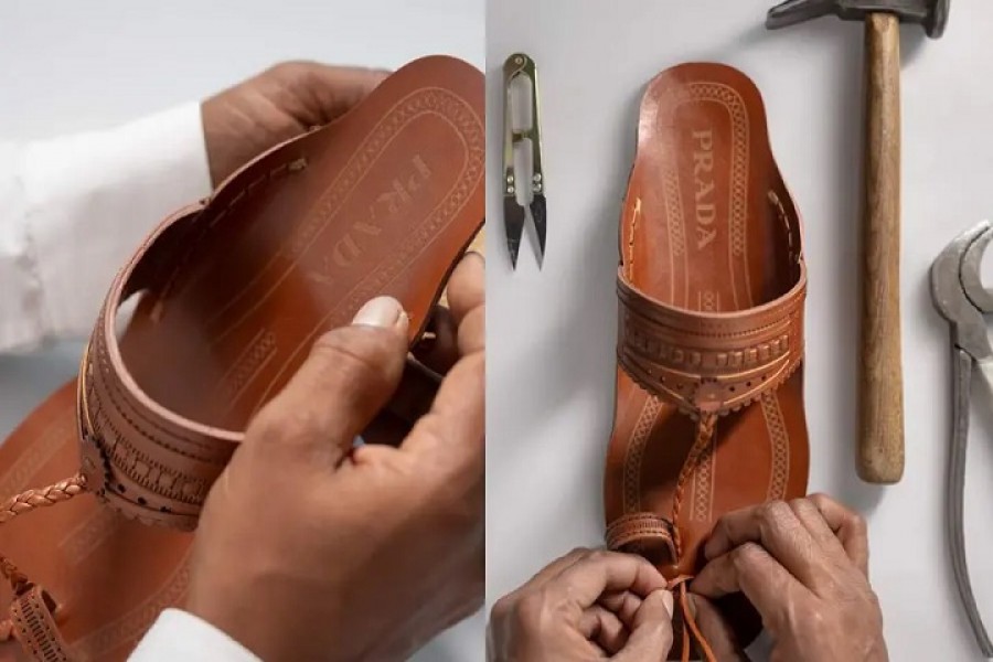 Prada with Kolhapuri sandals. Price 83000 rupees